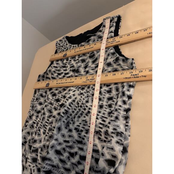 Adressing Woman Dress M Sleeveless Lined Zipper Back Overlay Shift Avant Garde - Picture 12 of 13